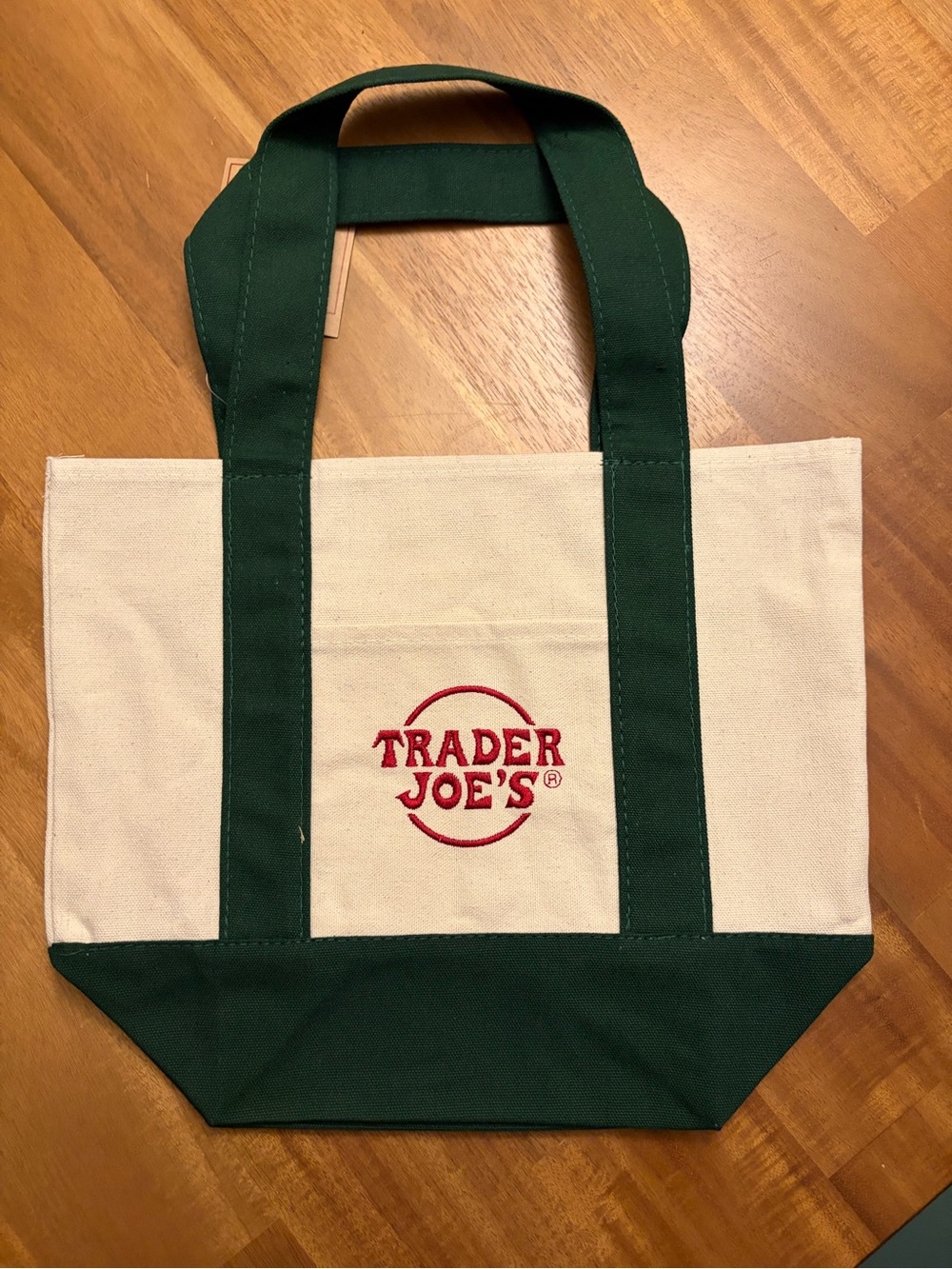 Trader Joe's Mini Canvas Tote Bag in Green - Picture 2 of 2